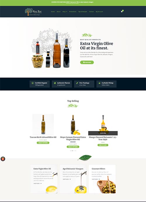 Website Design The Olive Bar
