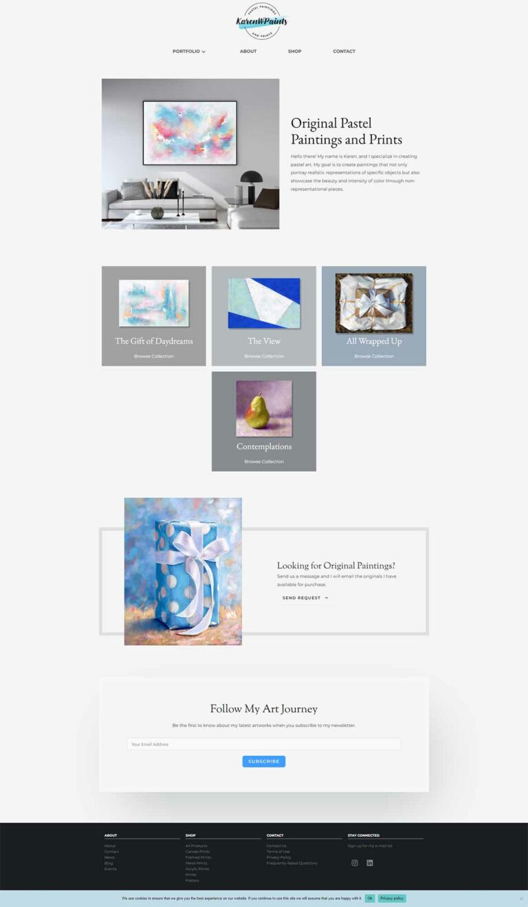 Karen W Paints Ecommerce Website Design