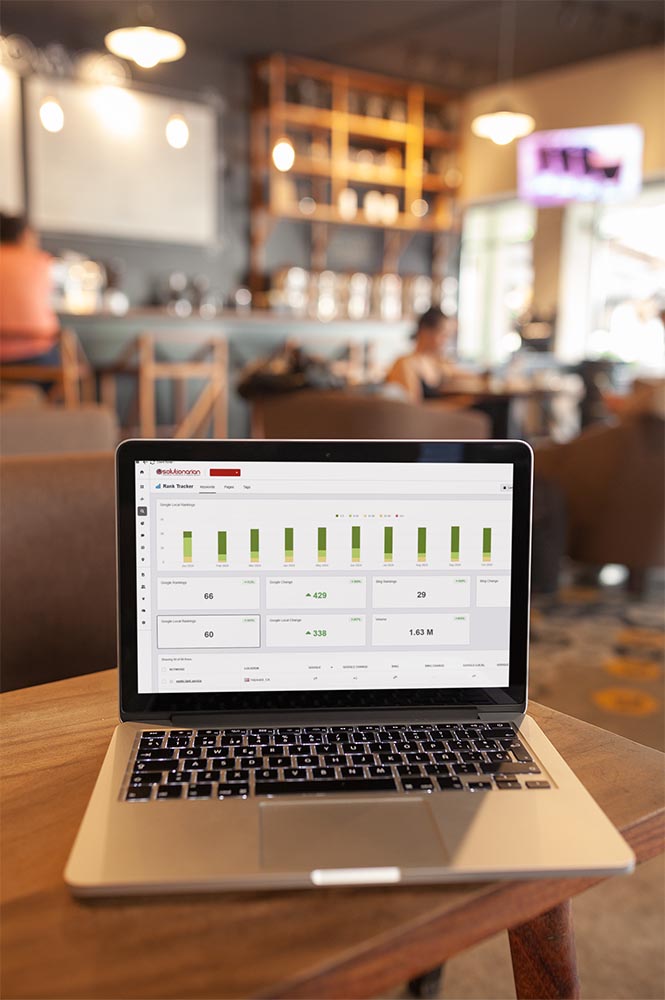 solutionarian content marketing dashboard on a mac pro