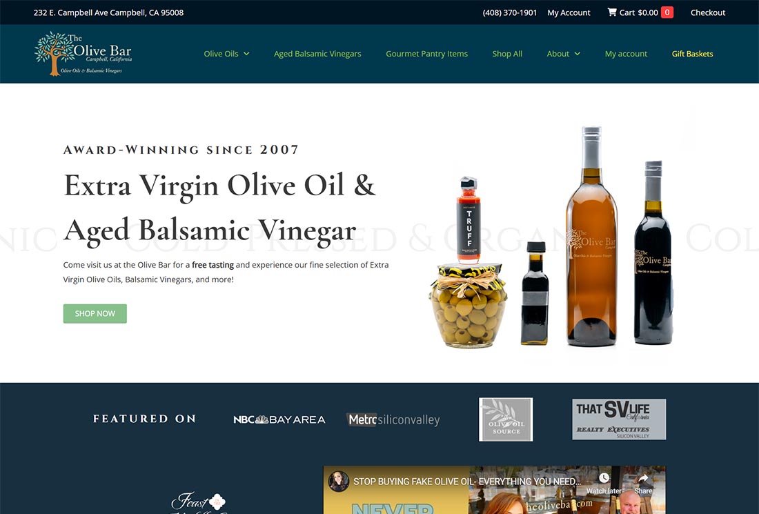 The Olive Bar's newly designed website by Solutionarian Marketing & Web Design