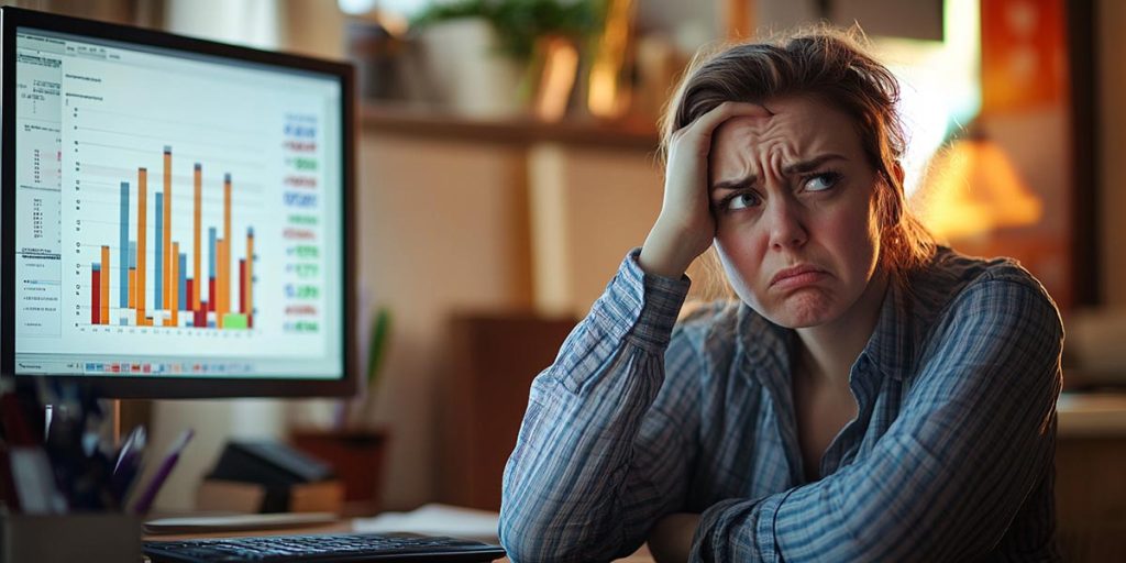 upset female business with a bad website conversion