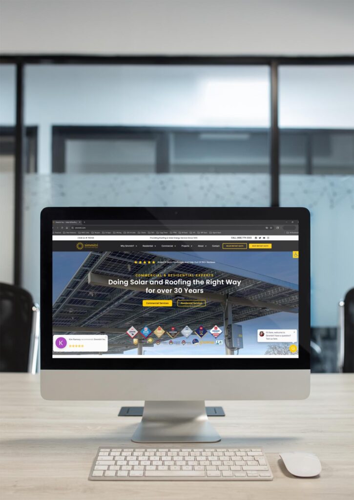 simmitri website design on display solutionarian
